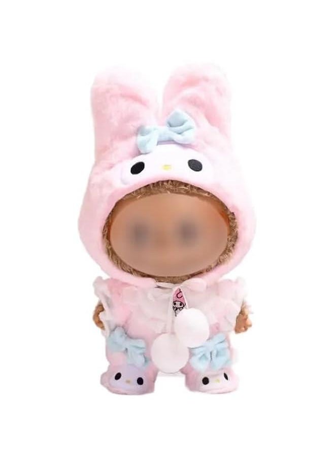 38cm Doll Clothes Suitable for 38cm /15in labubu Dolls Accessories 1romper+1scarf+1shoes+1hat No Doll
