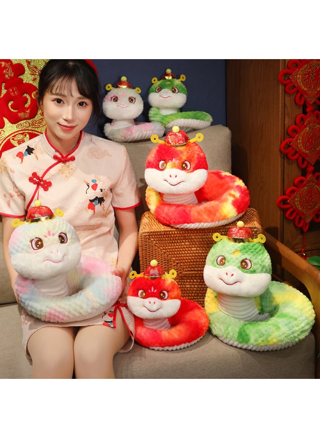 Year Of The Snake Mascot Colorful Snake Plush Toy Lucky Zodiac Snake Doll Company Event Gift Set Logo-Specifications:Dream Fantasy-Color:Sitting Height 20cm