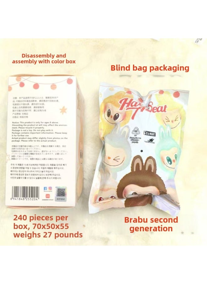 Bubble Labubu Labubu Second Generation Mart Trendy Play Doll Macaron Vinyl Face Plush Toy Surrounding No Label-Color:No. 1
