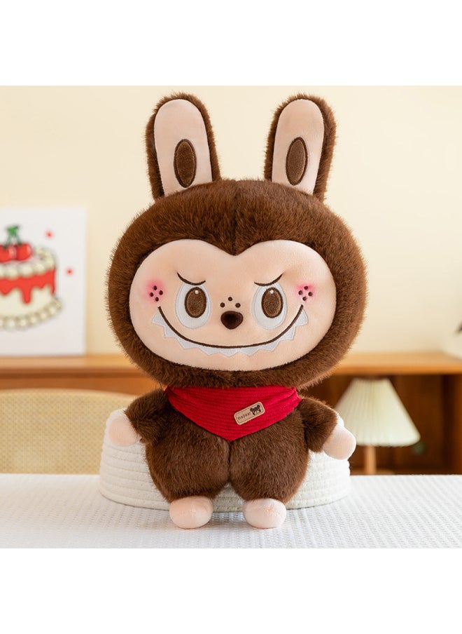 Labubu Bubble Mart Doll Labubu Doll Ornaments Plush Toy Hand-made Super Soft Boyfriend's Birthday Gift-Specifications:80cm  Brown
