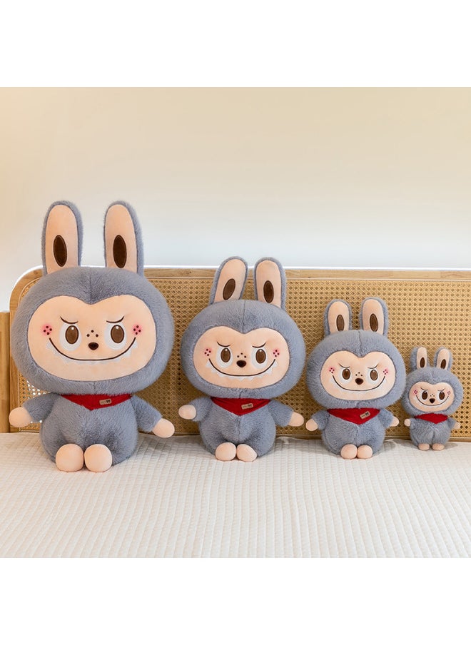 Labubu Bubble Mart Doll Labubu Doll Ornaments Plush Toy Hand-made Super Soft Boyfriend's Birthday Gift-Specifications:60cm  Gray