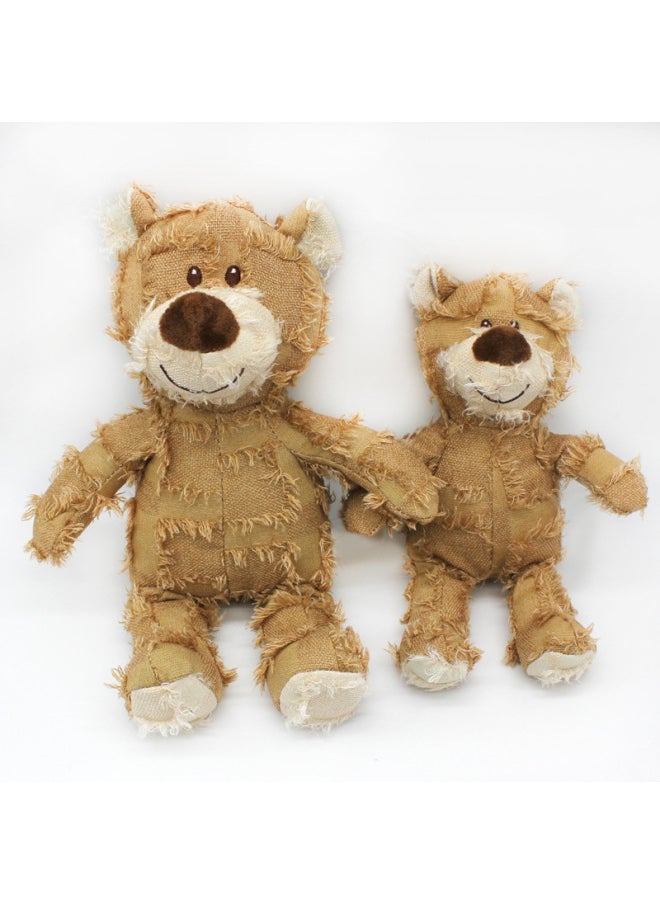 Large Three-color Beggar Bear Pet Companion Toy European Style Dog Voice Interaction Plush Toy Soft Cuddly Comforting Friend-Specifications:Bear -Color:Dark Blue