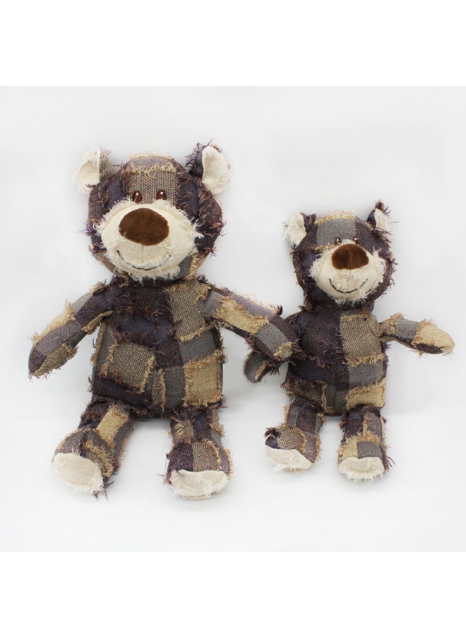 Large Three-color Beggar Bear Pet Companion Toy European Style Dog Voice Interaction Plush Toy Soft Cuddly Comforting Friend-Specifications:Bear -Color:Dark Blue