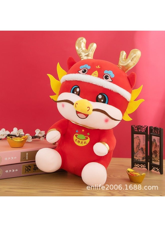 National Fashion Chinese Style Bag Pendant Car Pendant Keychain Plush Doll With Dragon Year Zodiac Doll Mascot-Specifications:Dragon And Tiger-Color:25cm - 0.2kg