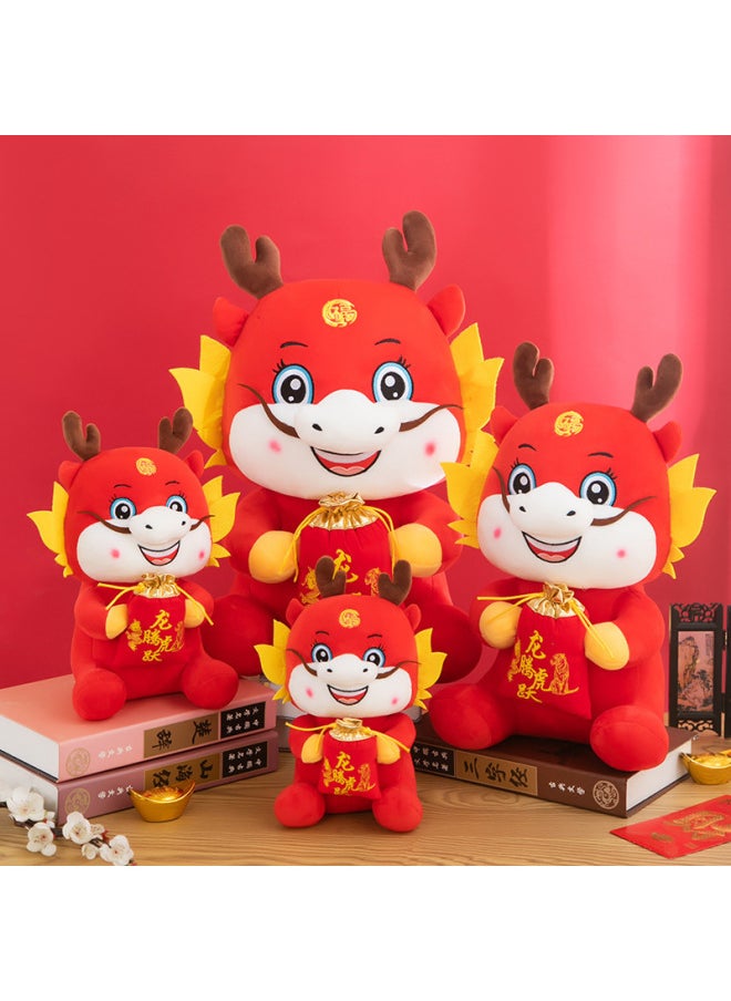National Fashion Chinese Style Bag Pendant Car Pendant Keychain Plush Doll With Dragon Year Zodiac Doll Mascot-Specifications:Dragon And Tiger-Color:25cm - 0.2kg
