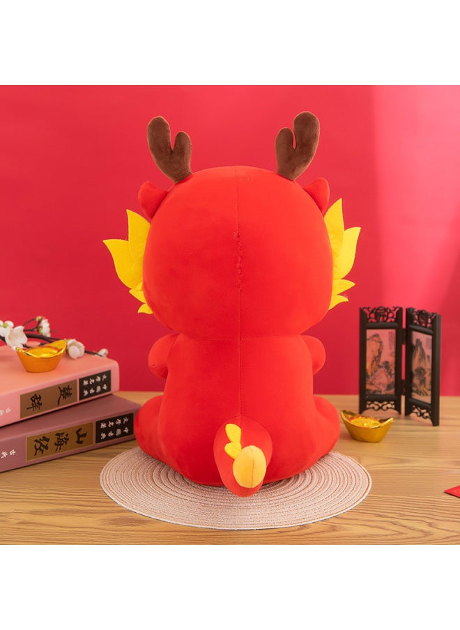 National Fashion Chinese Style Bag Pendant Car Pendant Keychain Plush Doll With Dragon Year Zodiac Doll Mascot-Specifications:Dragon And Tiger-Color:25cm - 0.2kg