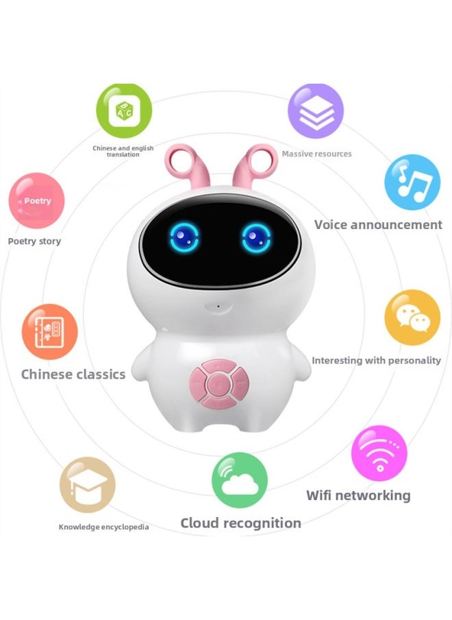 Freight Intelligent Robot Early Education Machine Wifi Voice Dialogue Ai Education Learning Machine Children's Toys Wholesale-Color:Guo Xuwei A- Pink-wifi Edition