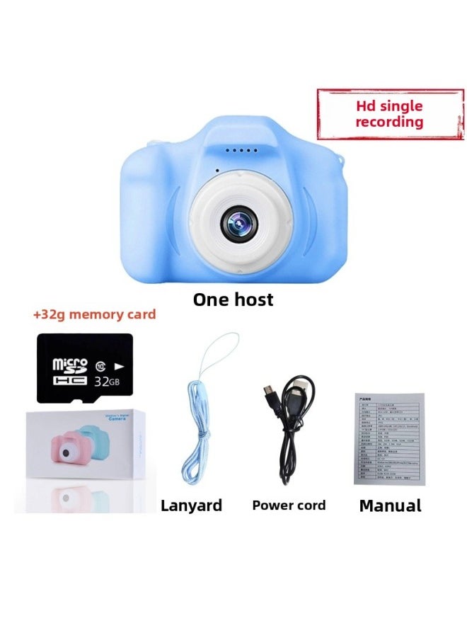 Children's Camera Toy Baby Cartoon Can Take Pictures Digital Camera Video Student Birthday Gift Cross Border-Color:High List Record-Blue 32G Memory Card Reader