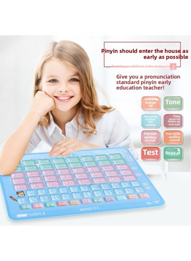 Preschool Children Intelligent Early Education Tablet Learning Chinese Pinyin Point Reading Machine Toys Children's Day Gift-Color:Pinyin Tablet USB Charging (pink)