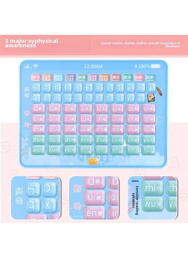 Preschool Children Intelligent Early Education Tablet Learning Chinese Pinyin Point Reading Machine Toys Children's Day Gift-Color:Pinyin Tablet USB Charging (pink)