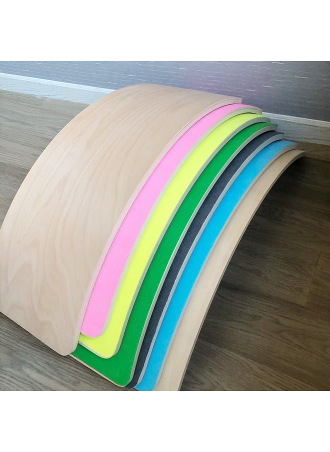 Strict Selection Of Wooden Balance Board Children's Sensory Training Equipment Smart Board Bending Seesaw Outdoor Household Balance Beam-Color:Balance Board With Dark Gray Felt