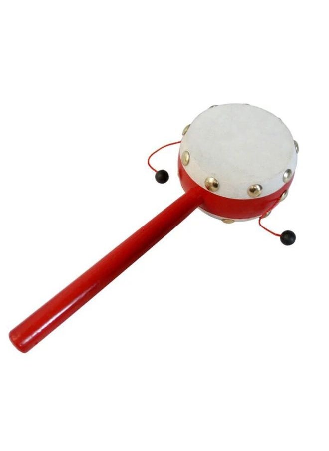 Rattle Baby Toy Wooden Baby Bite Toy 0-6-12 Months Old-Fashioned Nostalgic Free Shipping-Color:Small Sheepskin Drum