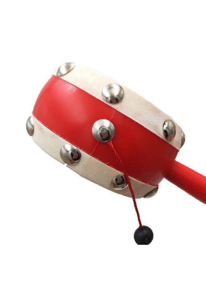 Rattle Baby Toy Wooden Baby Bite Toy 0-6-12 Months Old-Fashioned Nostalgic Free Shipping-Color:Small Sheepskin Drum
