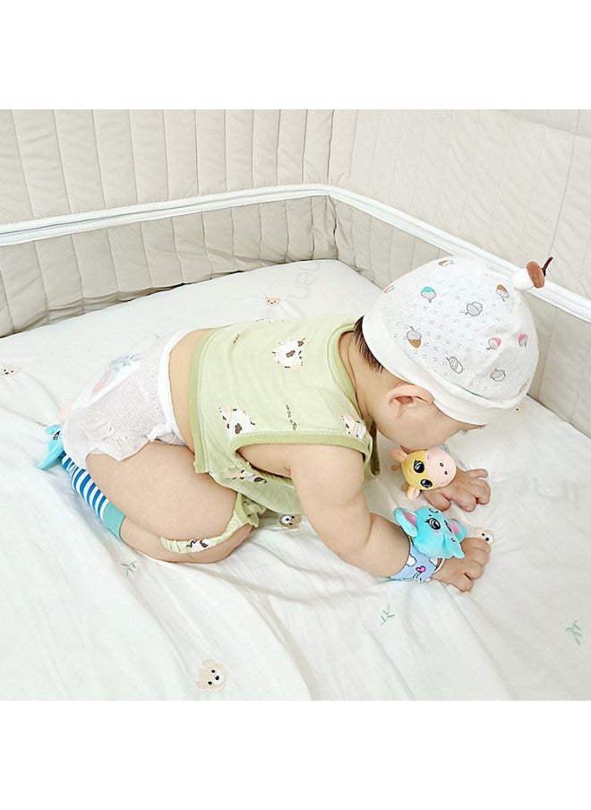 Newborn Baby Cartoon Animal Rattle Wrist Strap Socks Baby Educational Soothing Toys 0-1 Year Old Wholesale-Color:Mix And Match (2 Socks 2 Wrist Strap)