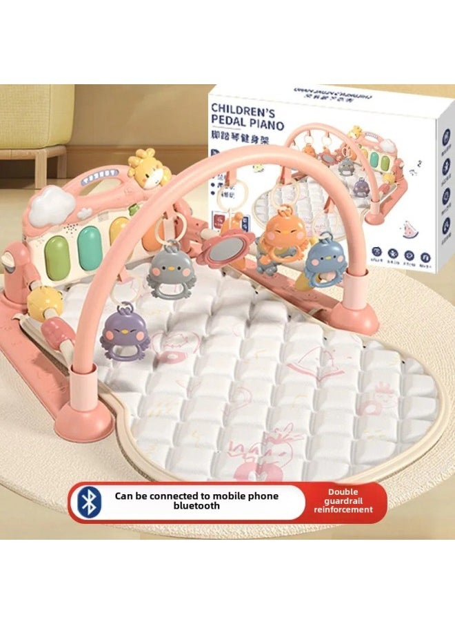 Foot Piano Baby Gym Rack 0-3 Months Infant Toys 0-6 Years Old Girl Baby Newborn Gift-Color:Powder-Bluetooth Guardrail Piano Early Education Aircraft ]-Specifications:Rechargeable Battery