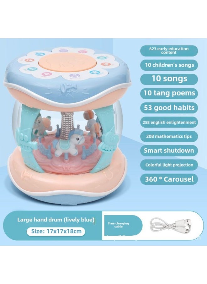 Baby Clap Drum Music Puzzle Early Education 1-year-old Children Carousel 0-6 Months 3 Hand Clap Drum Baby-Color:Large Usb Rechargeable Hand Drum