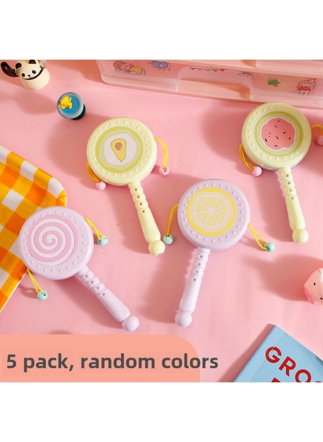 Baby Toy Rattle Grasp Training Puzzle 3-6 Month Newborn Baby Soothing Rattle Hand Drum 0-1-2 Years Old-Color:Cartoon Rattle  (no Whistle)