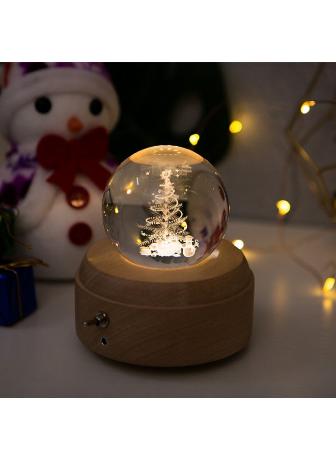 Creative Gift Wooden Music Box For Girls Gift Elk Birthday Octave Crystal Ball Music Box Z1-Color:Tree-Dimensions:Eight-tone Ordinary Packaging Without Lettering Track Message (from 8)