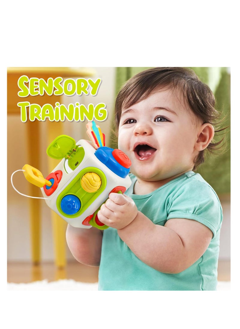 Montessori Busy Cube, Sensory Toys for Toddlers 1-3, Busy Cube for Toddlers Travel Toys, Montessori Sensory Toys, Baby Toys 12-18 Months, Baby First Birthday Gift for Boys Girls