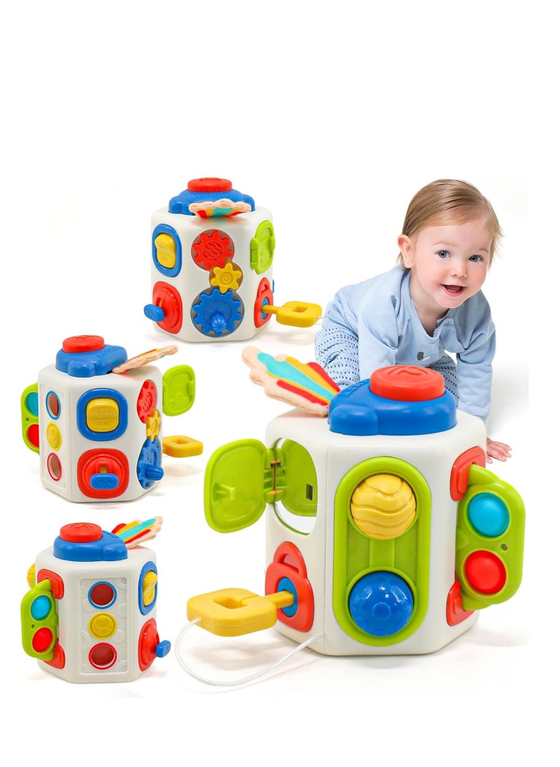 Montessori Busy Cube, Sensory Toys for Toddlers 1-3, Busy Cube for Toddlers Travel Toys, Montessori Sensory Toys, Baby Toys 12-18 Months, Baby First Birthday Gift for Boys Girls