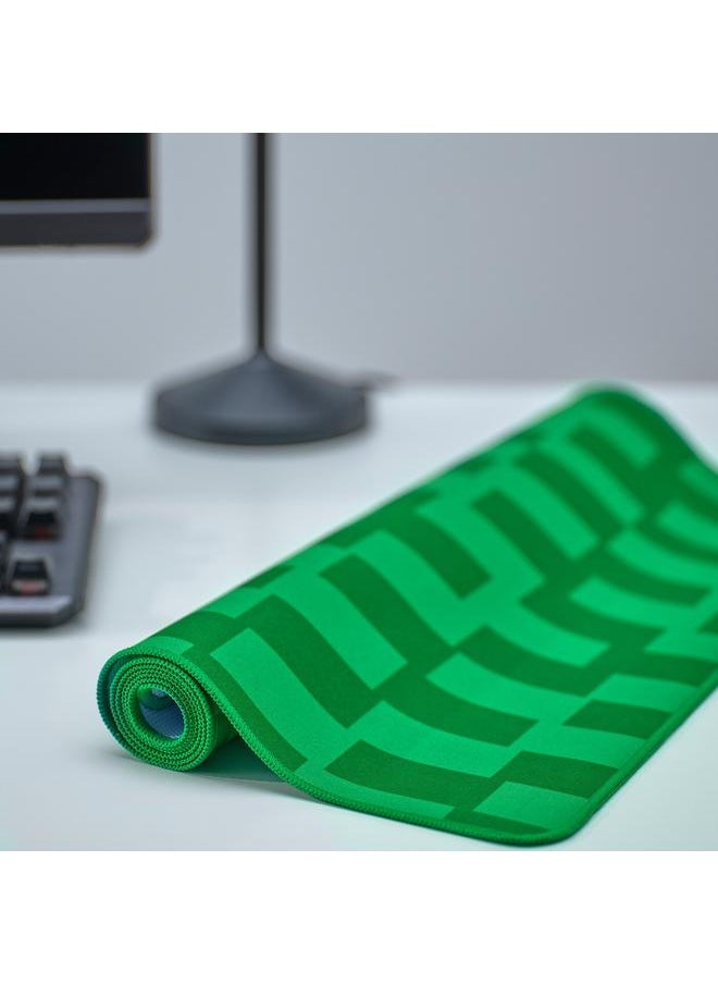Gaming mouse pad, green/patterned, 40x80 cm