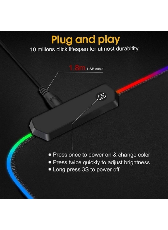 Backlit Gaming Mouse Pad，Mousepad Led Mouse Pad, Led and Big Mouse mat，250*350*3MM