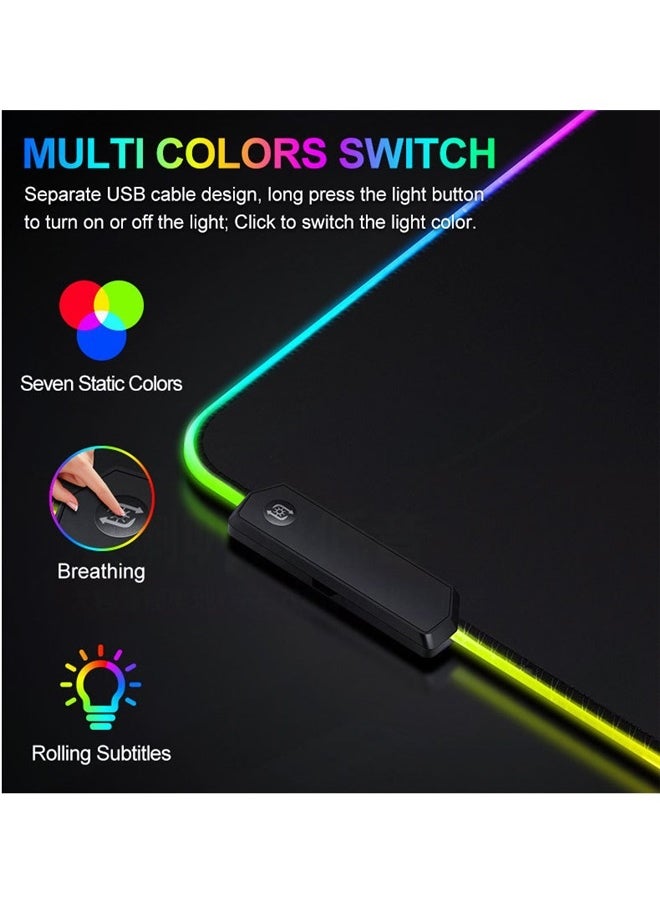 Backlit Gaming Mouse Pad，Mousepad Led Mouse Pad, Led and Big Mouse mat，250*350*3MM