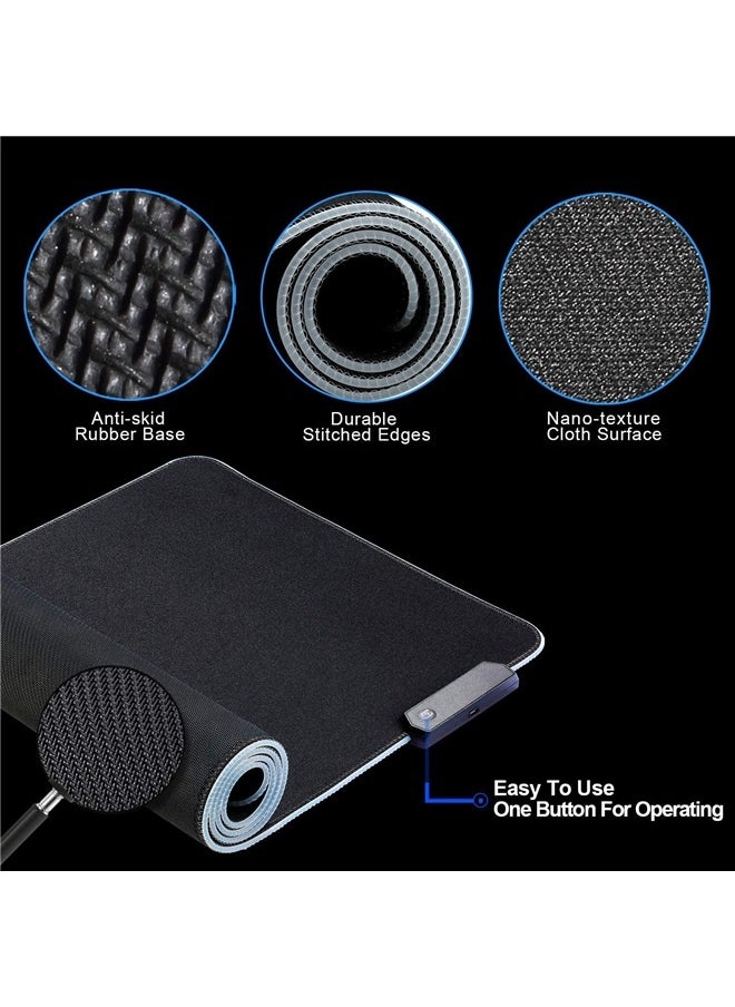 Backlit Gaming Mouse Pad，Mousepad Led Mouse Pad, Led and Big Mouse mat，250*350*3MM