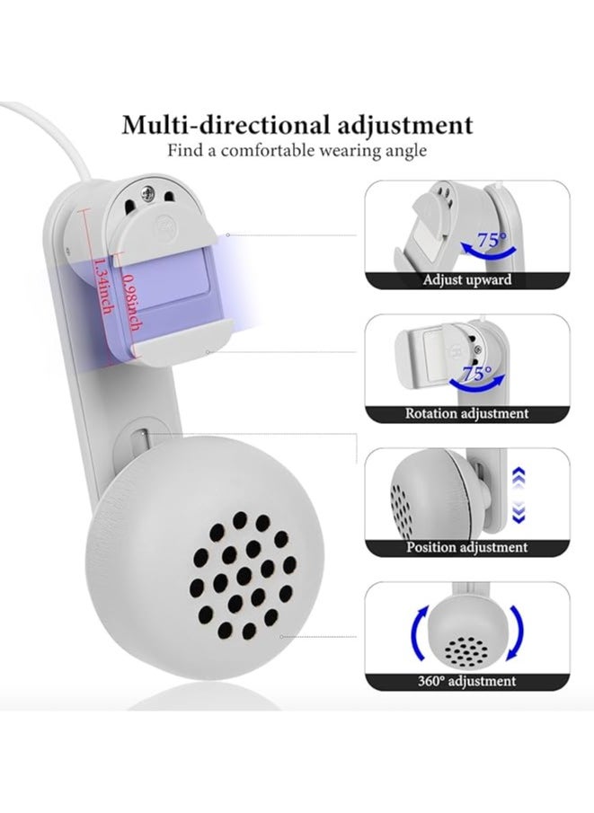 VR Ear Protector Enhanced Sound Compatible with Meta Quest 3 / Quest 2, Headset Sound Collector, Comfort On-Ear Earflap, Headphone Extension Gaming Accessories (White, 1 Pair)