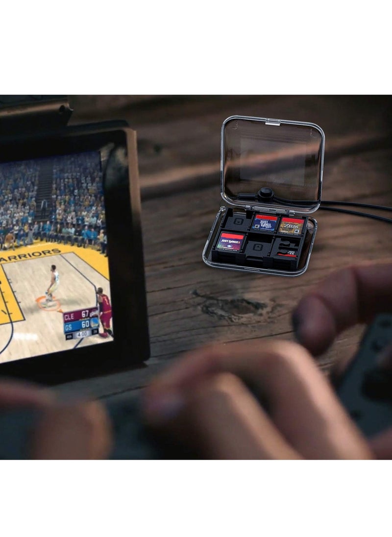 Game Card Case, Portable Game Card Storage Box with 24 Game Card Slots and 12 Micro SD Card Slots Compatible with Nintendo Switch.