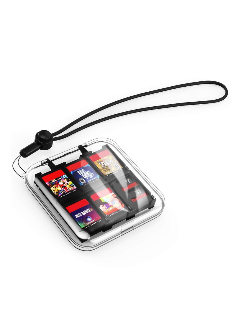Game Card Case, Portable Game Card Storage Box with 24 Game Card Slots and 12 Micro SD Card Slots Compatible with Nintendo Switch.