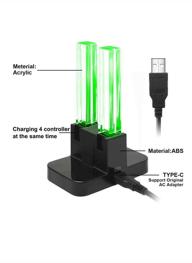 Charging Dock Compatible with Nintendo Switch for Joy-Con/OLED Model Controller with Lamppost LED Indication, Charger Stand Station Compatible with Joy-Cons, for Switch Small Handle Color Charger