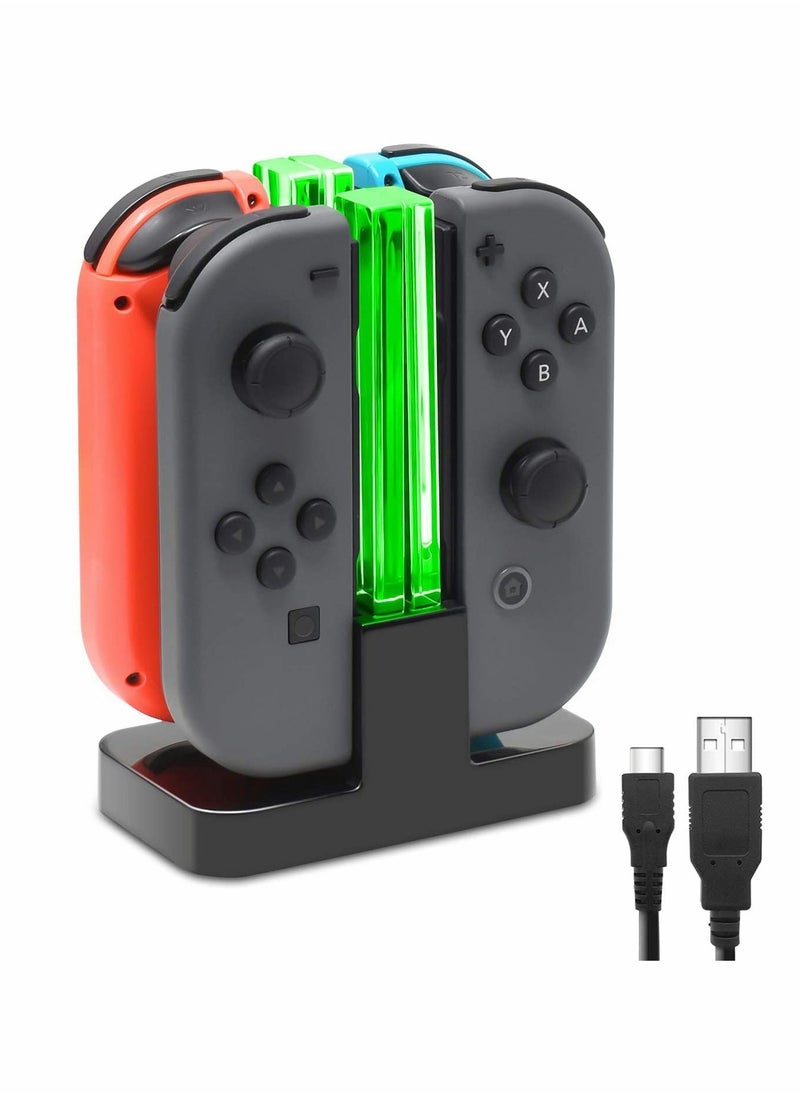 Charging Dock Compatible with Nintendo Switch for Joy-Con/OLED Model Controller with Lamppost LED Indication, Charger Stand Station Compatible with Joy-Cons, for Switch Small Handle Color Charger
