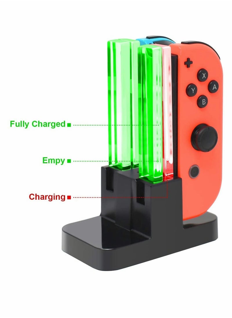 Charging Dock Compatible with Nintendo Switch for Joy-Con/OLED Model Controller with Lamppost LED Indication, Charger Stand Station Compatible with Joy-Cons, for Switch Small Handle Color Charger