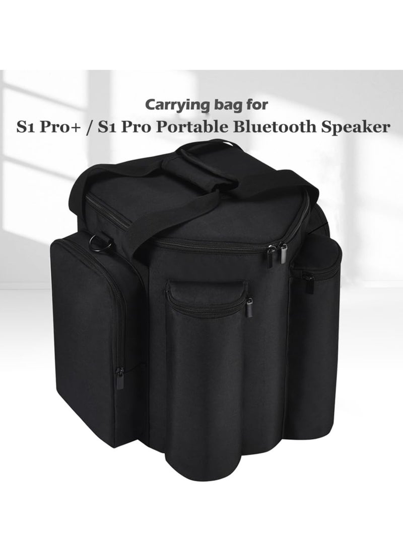 Carrying Case Portable Bag Travelling Case Compatible with Bose S1 Pro+/S1 Pro Portable Bluetooth Speaker and Microphone (Black)