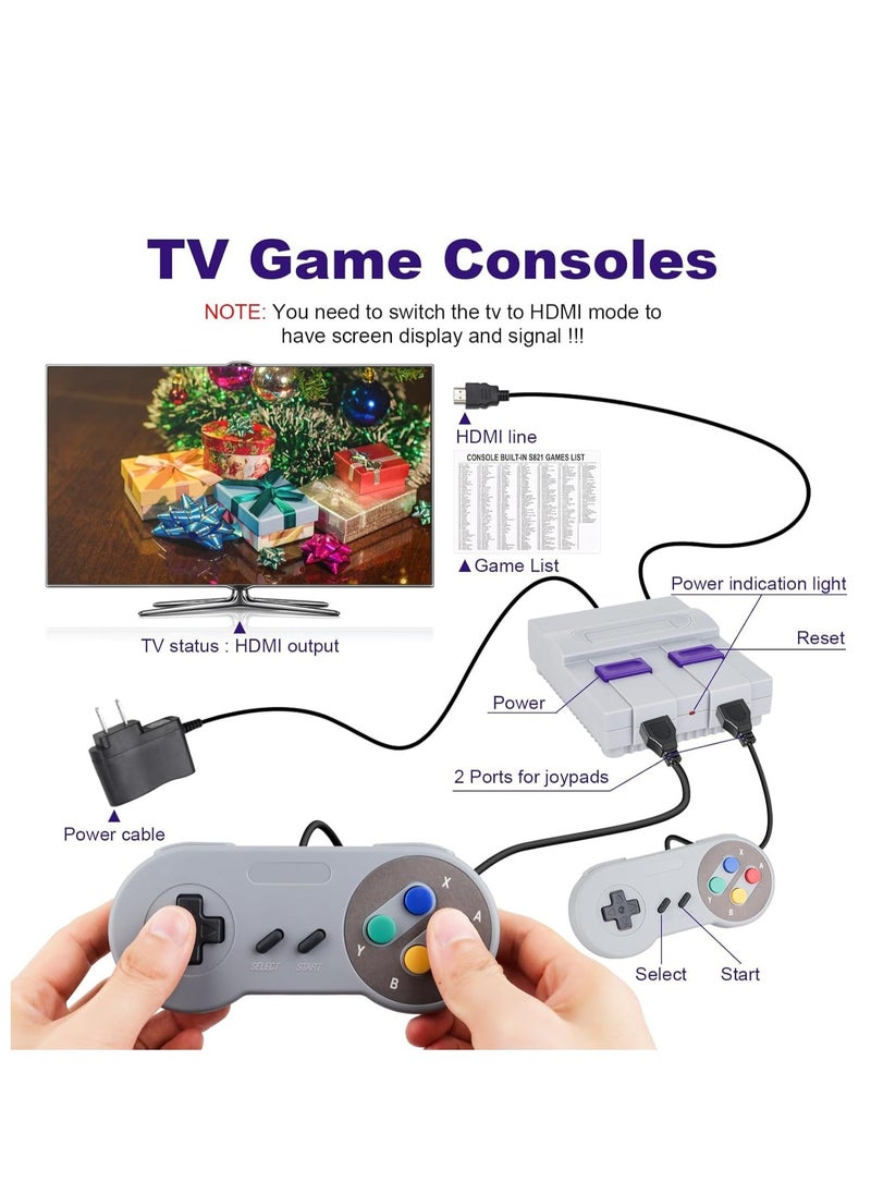 Classic Retro Mini Game Console, Built-in 500 Games with 2 Controllers, HDMI Port - Children Gift, Happy Childhood Memories