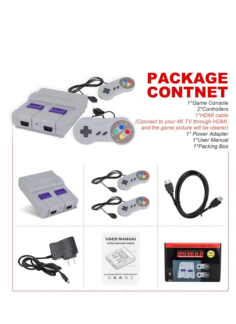 Classic Retro Mini Game Console, Built-in 500 Games with 2 Controllers, HDMI Port - Children Gift, Happy Childhood Memories