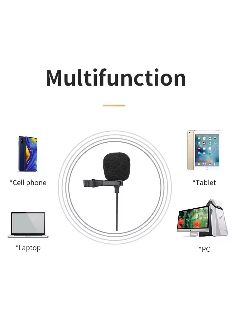 Jmary MCR2 Professional Type C Interface Lapel Mic 3.5mm Micro type Mobile Phone PC Voice Lavalier Microphone