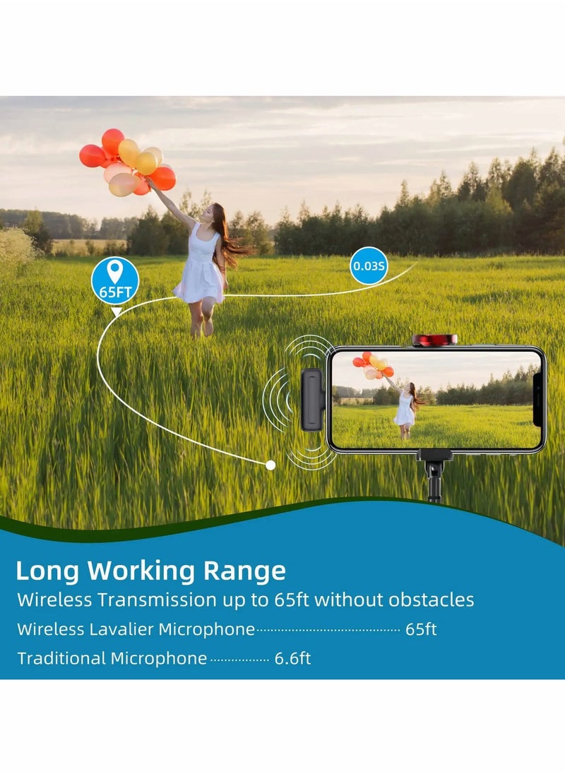 Wireless Lavalier Microphone for USB Type-C Android System, with 35 Hour Charging Box, Plug and Play Mini Lapel Mic for YouTube TikTok Facebook Live Video Recording - Noise Reduction
