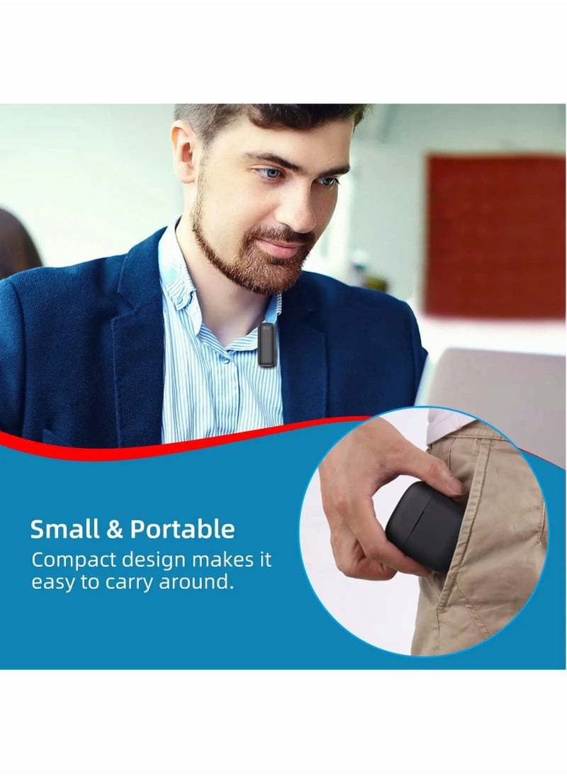 Wireless Lavalier Microphone for USB Type-C Android System, with 35 Hour Charging Box, Plug and Play Mini Lapel Mic for YouTube TikTok Facebook Live Video Recording - Noise Reduction