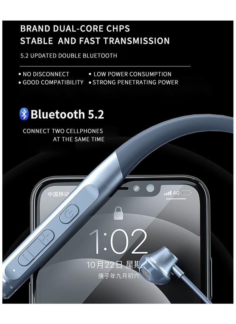 Sport Bluetooth Neckband Headphones Wireless Earbuds with Mic Waterproof Noise Cancelling 120H Playtime for Running Cycling Gym