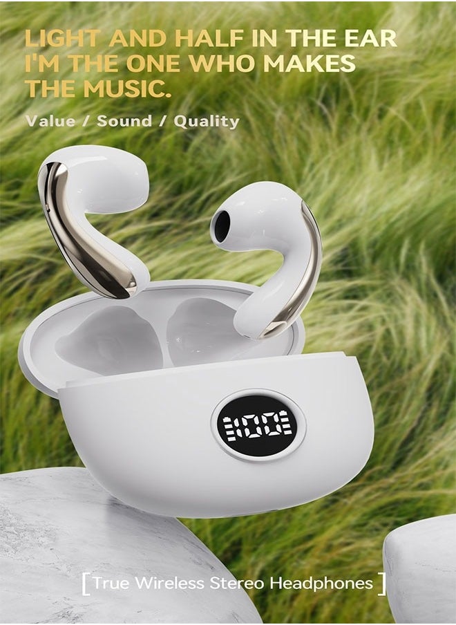 Wireless Bluetooth Headphones Comfortable To Wear Stereo Noise Cancellation Long Battery Life Great For Sports Running Listening And Talking White