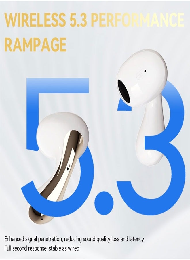 Wireless Bluetooth Headphones Comfortable To Wear Stereo Noise Cancellation Long Battery Life Great For Sports Running Listening And Talking White