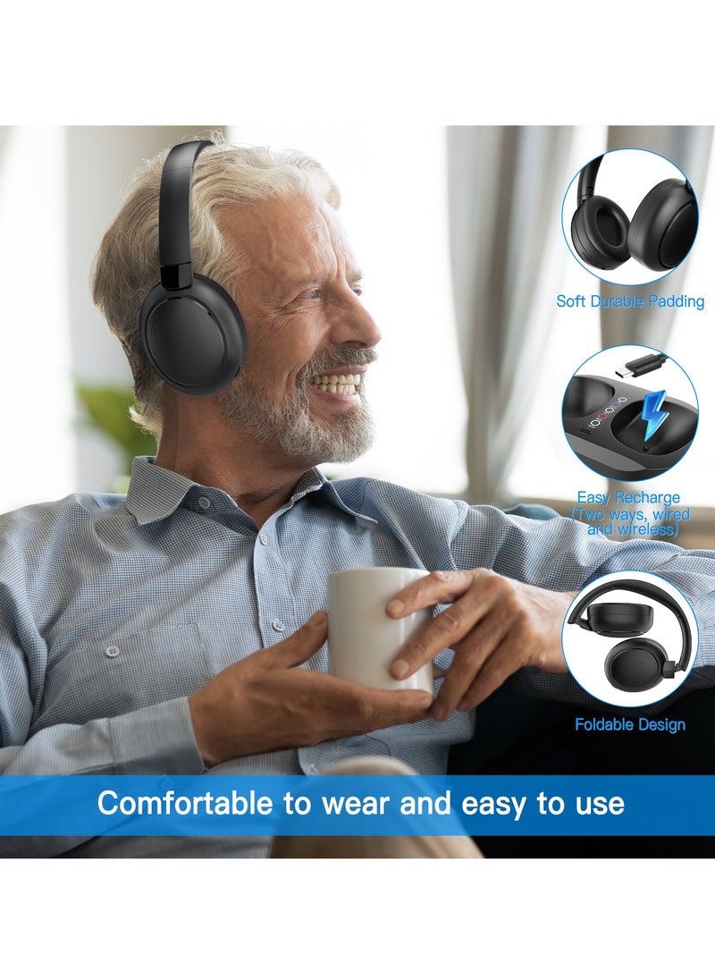 Bluetooth Headphone, Dual Mode Wireless TV Headset, Comfortable And Portable Wireless Headphones, High Quality Sound Stereo Headset For TV Music Gaming, (1pc, Black)