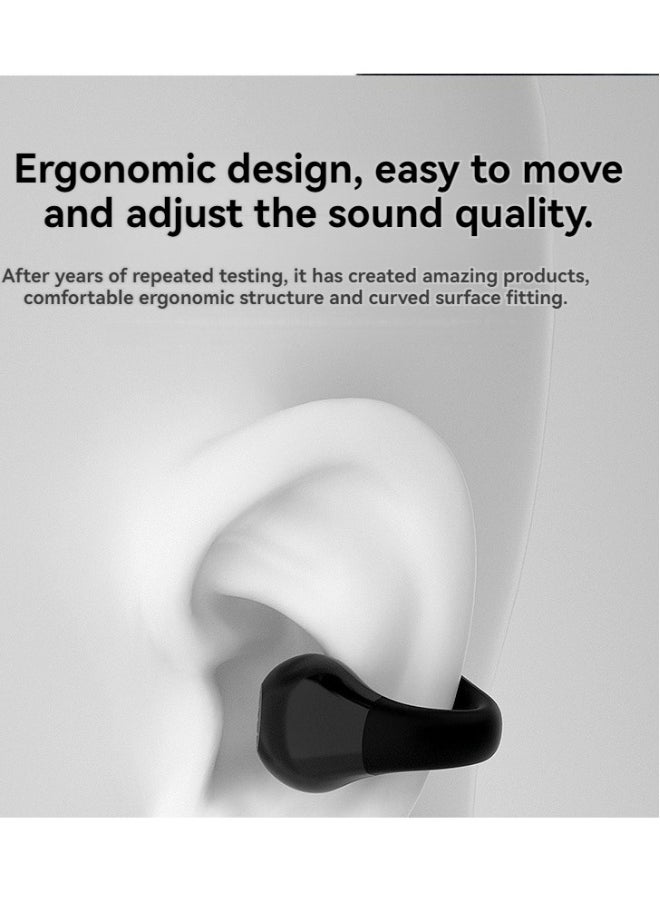 New clip-on single-ear non-in-ear wireless Bluetooth headset ultra-long battery life sports headset black