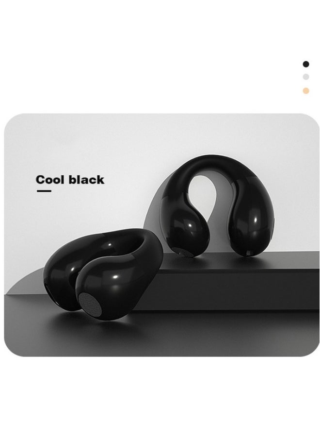 New clip-on single-ear non-in-ear wireless Bluetooth headset ultra-long battery life sports headset black