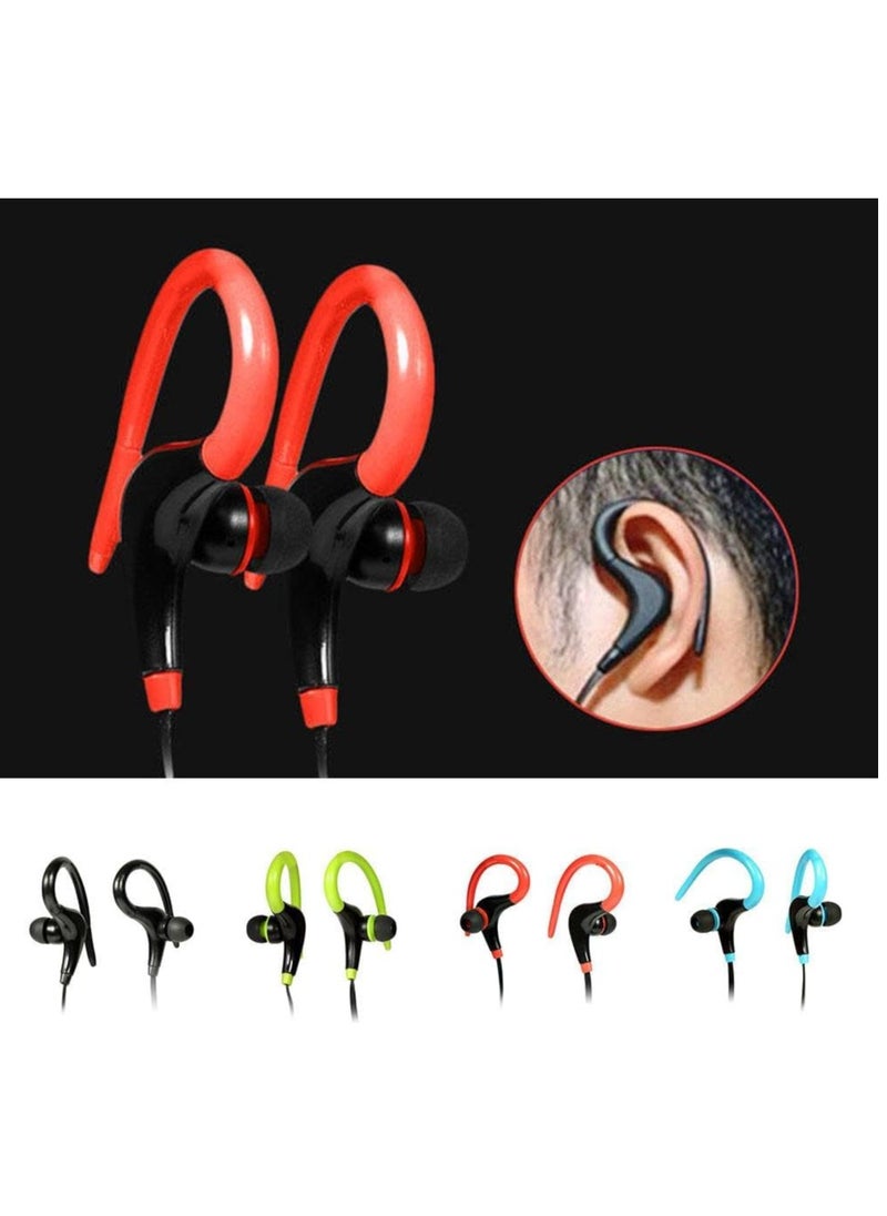 Bluetooth Headphones, Wireless Earbuds, Playtime 3 Hours, Bluetooth 4.2 Wireless Headphones, HD Deep Bass Stereo Sound Isolation, IPX3 Waterproof Bluetooth Sports Headphones (Red)