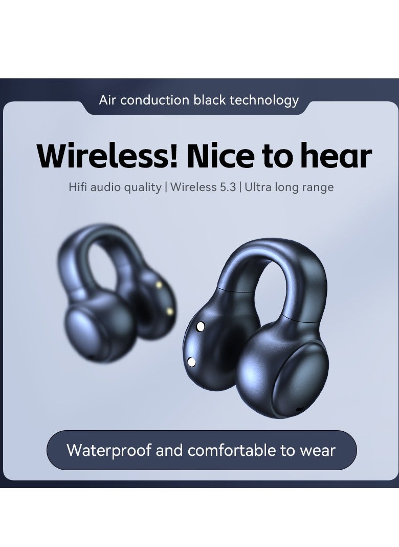 New Wireless Clip-On Bone Conduction Bluetooth Headphones | Noise Cancellation | Open-Ear Design | Running  Sports Headphones | Ear-Friendly for Long Wear | 72-Hour Long Battery Life | Hi-Fi Sound Q