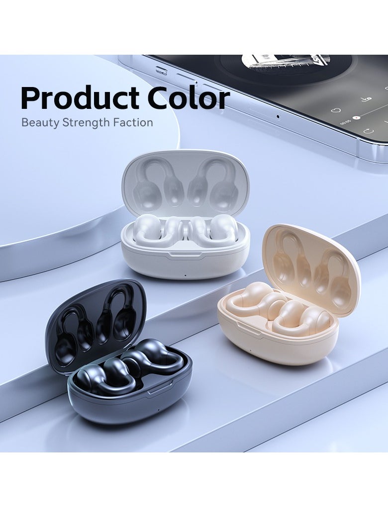 New Wireless Clip-On Bone Conduction Bluetooth Headphones | Noise Cancellation | Open-Ear Design | Running  Sports Headphones | Ear-Friendly for Long Wear | 72-Hour Long Battery Life | Hi-Fi Sound Q
