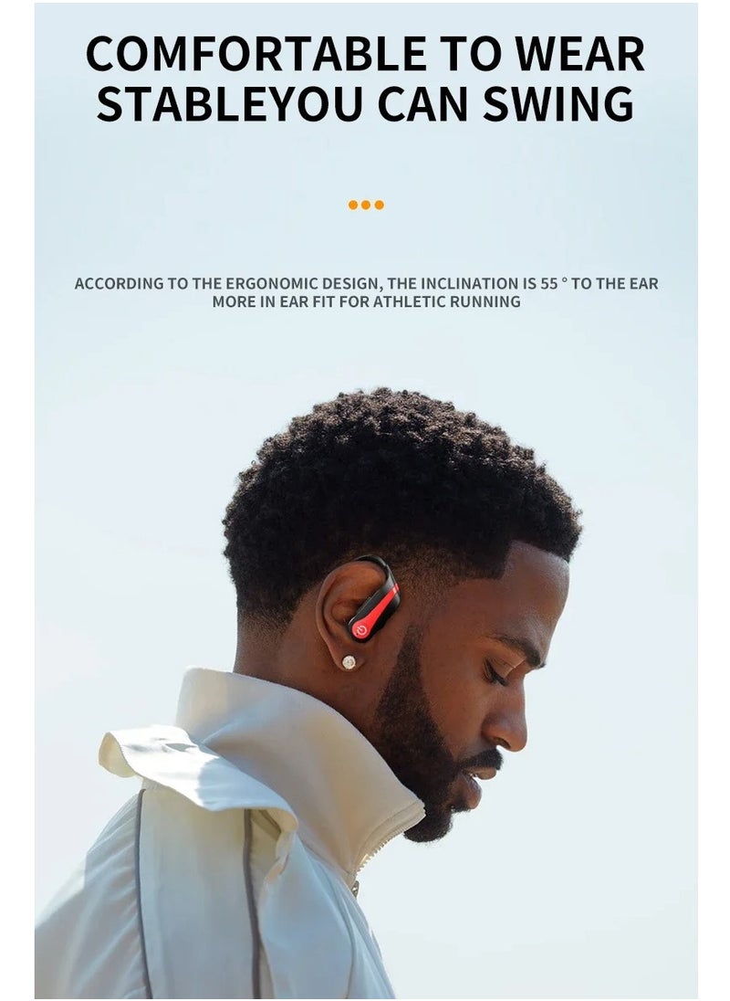 YYK-Q63 Wireless Bluetooth Headset, Large Battery, On-Ear Design, Noise Cancellation, Extra Long Battery Life, Sports Headset for Talking - Red  Black
